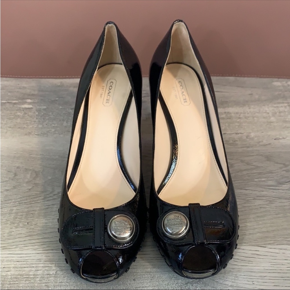 Coach Hanna Patent Leather Perp Toe
